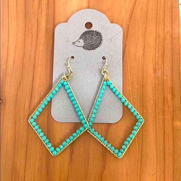 Fashion dangle turquoise earrings - Picture 1 of 2